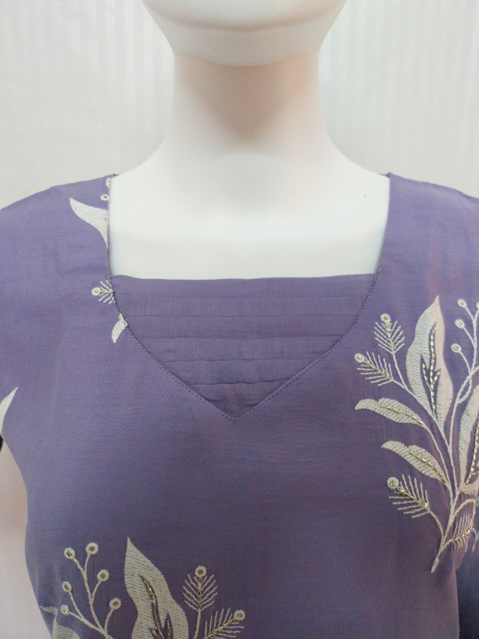 Mul Chanderi Cotton Embroidered Kurti