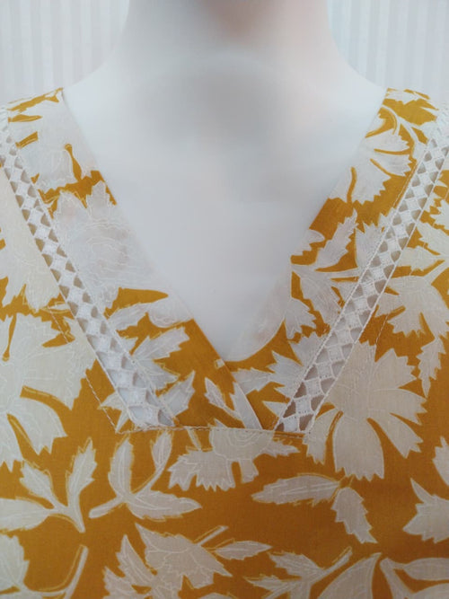 Cotton Floral Print Kurti (With Lining)