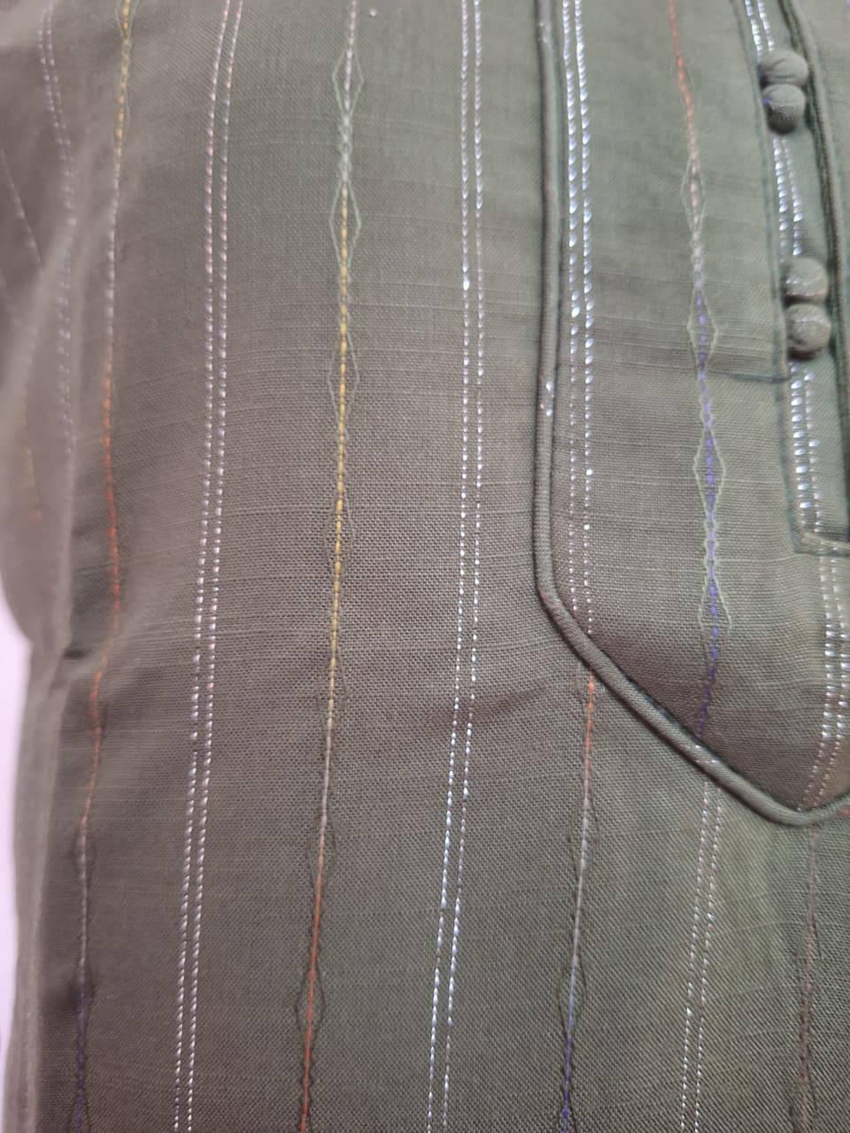 Cotton Rayon Lurex Stripe Kurta
