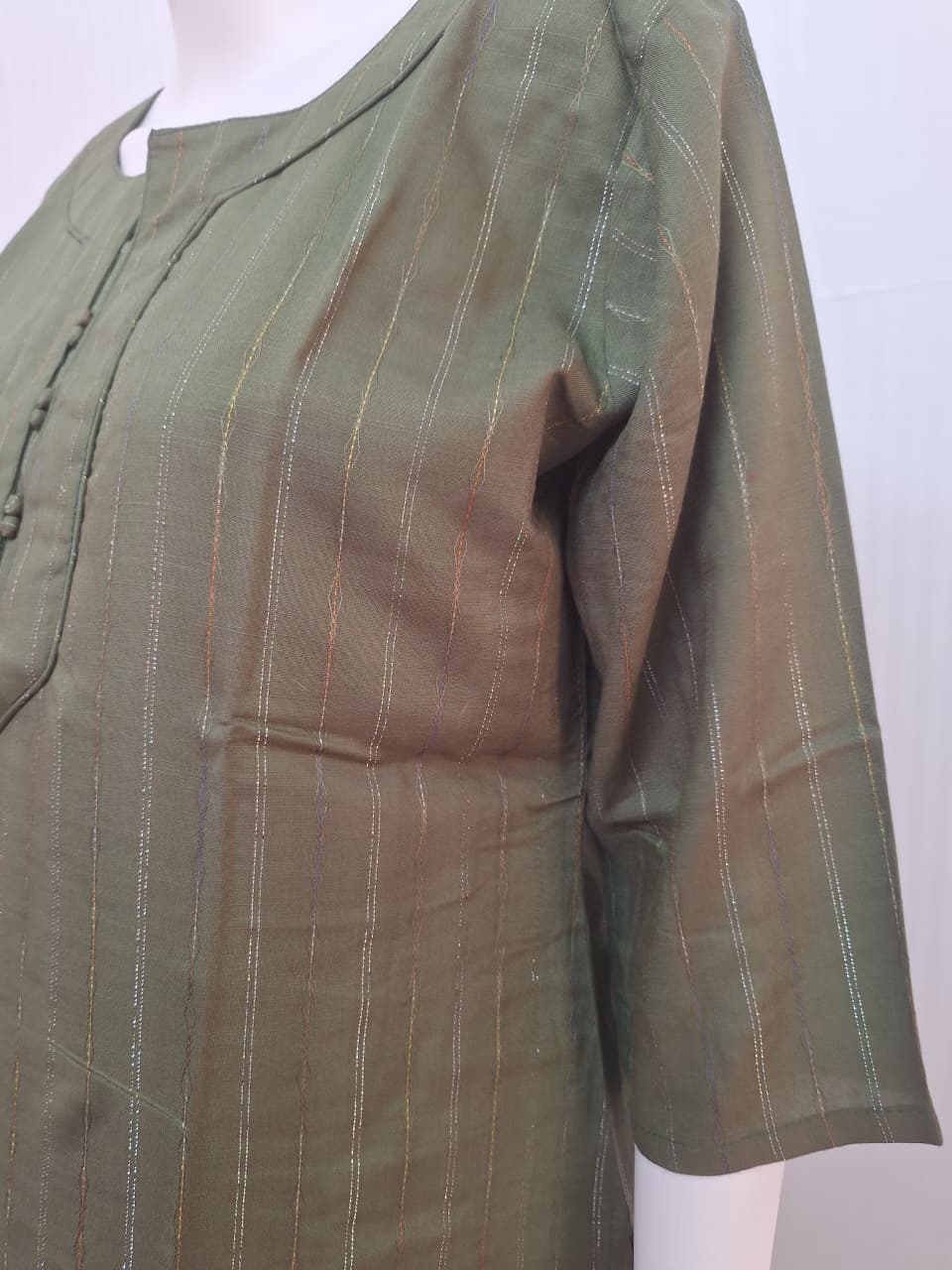Cotton Rayon Lurex Stripe Kurta