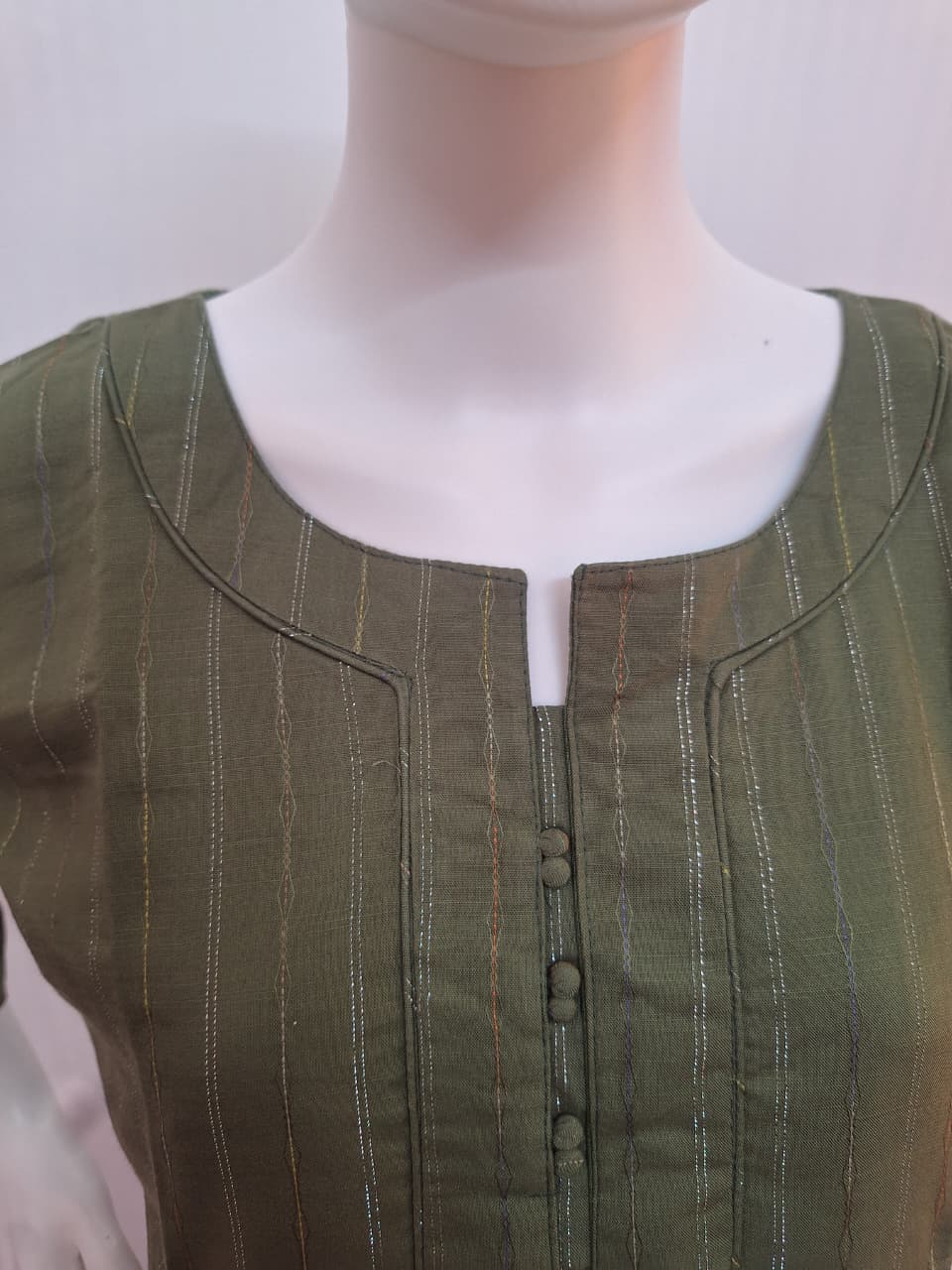 Cotton Rayon Lurex Stripe Kurta
