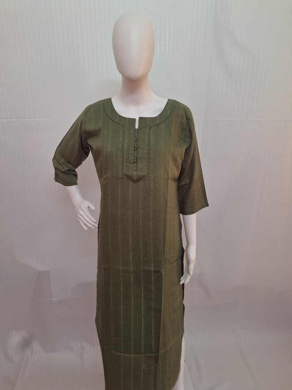 Cotton Rayon Lurex Stripe Kurta