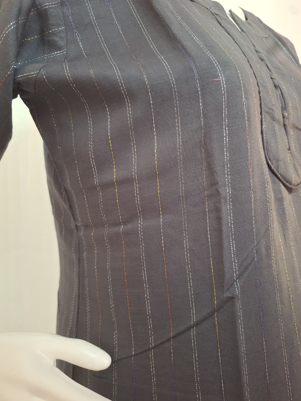 Cotton Rayon Lurex Stripe Kurta