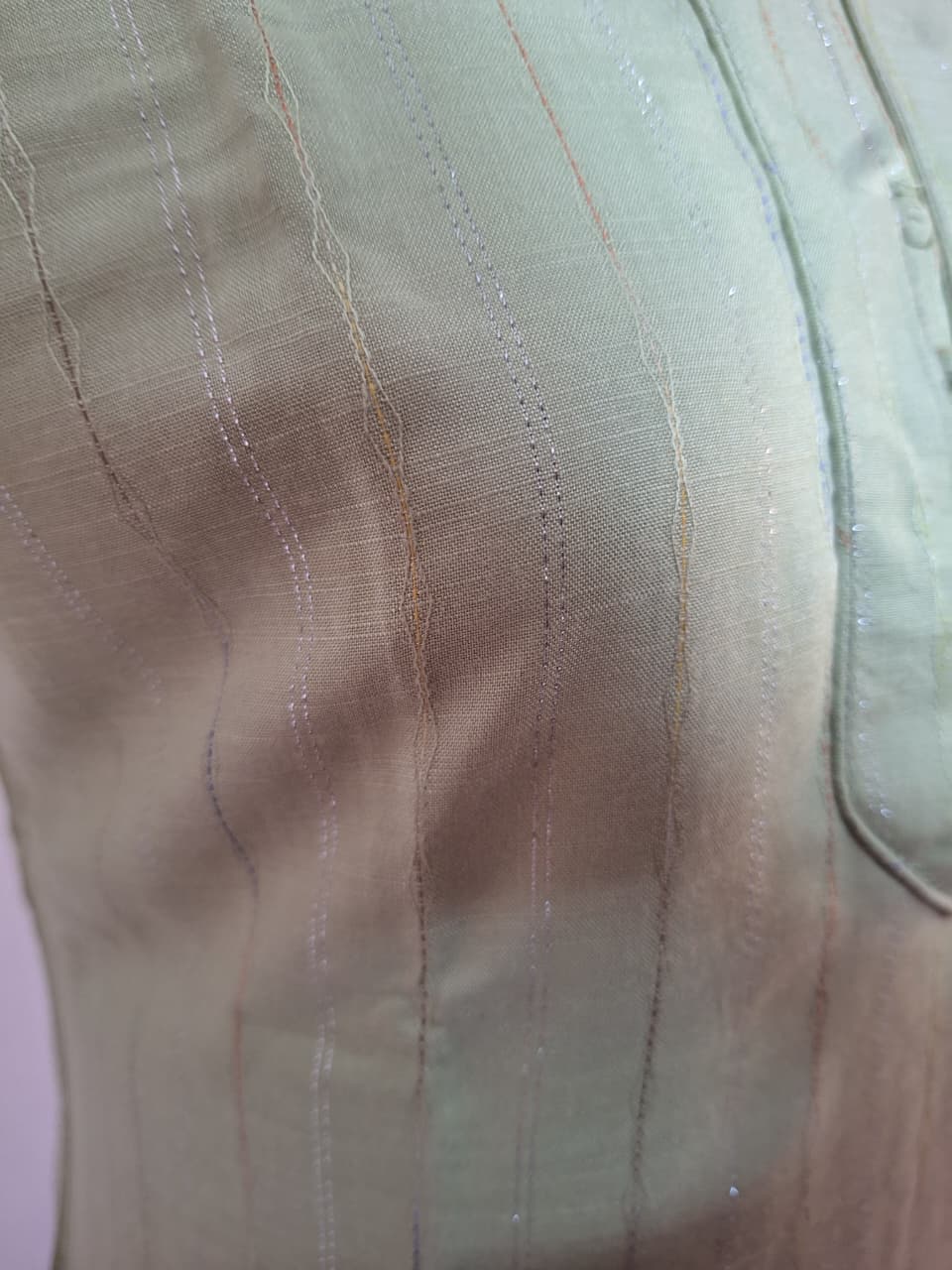Cotton Rayon Lurex Stripe Kurta