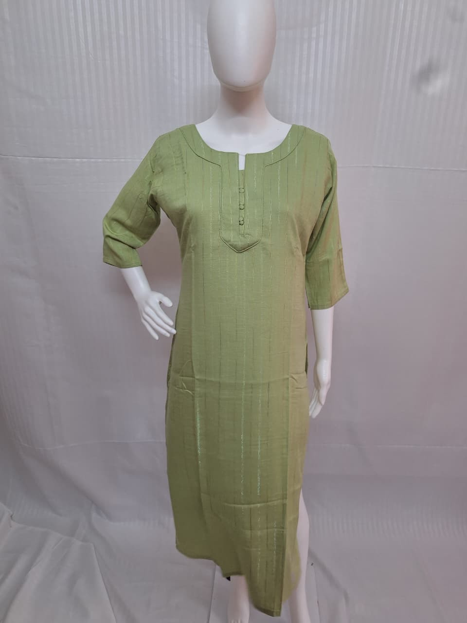 Cotton Rayon Lurex Stripe Kurta