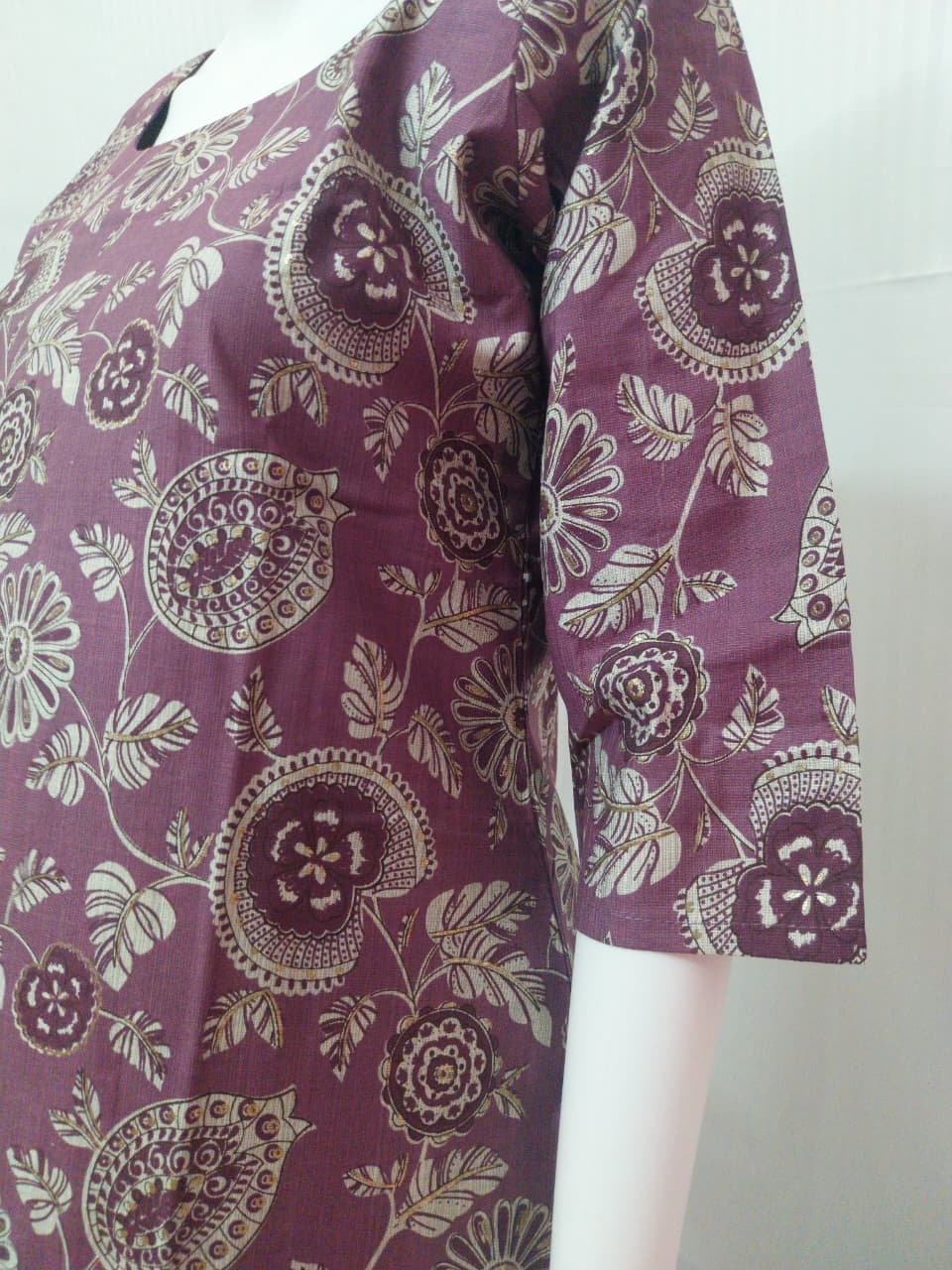 Premium Onion Pink Vertical Cotton Ethnic Co-ord Set